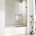 Bathroom Shower Glass Door 36 * 62" - 5/16"(8mm) Thick Clear Tempered Glass Panel, Fixed Hinged Framless Shower Glass Door with Bottom Seal, Matte Black