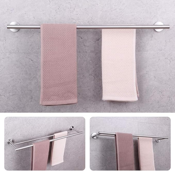 GERZWY Bathroom Double Towel Bar Stainless Steel 36-Inch Bath Towel Bar Modern Style Wall Mount Brushed Finish AG1102C92-LS