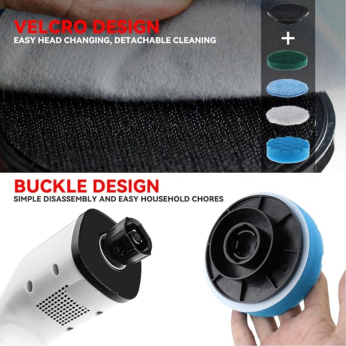 Electric Spin Scrubber Cordless Handheld Adjustable Smart Low Noise Power Shower Cleaning Brush 25W for Bathroom Tile Floor Car