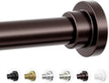Shower Curtain Rod, 1" Diameter Heavy Duty Tension Shower Rod, Non Slip Adjustable 28-46 inch No Drilling Shower Curtain Rods Spring Tension For Bathroom, Shower Stall, No Rust, Bronze