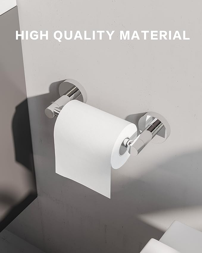 Toilet Paper Holder Bathroom Tissue Roll Holder Stainless Steel and Zinc Alloy Wall Mount Detachable (Chrome, 1)