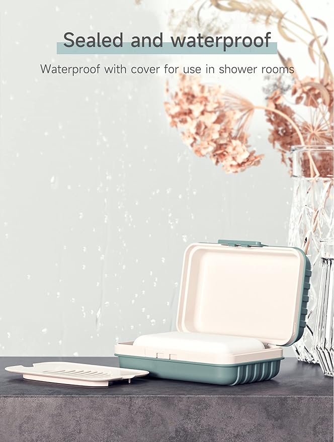 Travel Soap Holder with Lid - Draining Soap Box for Shower -Compact Travel Soap Case Leak-Proof Design for Camping, Hiking, Gym & Outdoor Use | Keeps Soap Dry & Hygienic