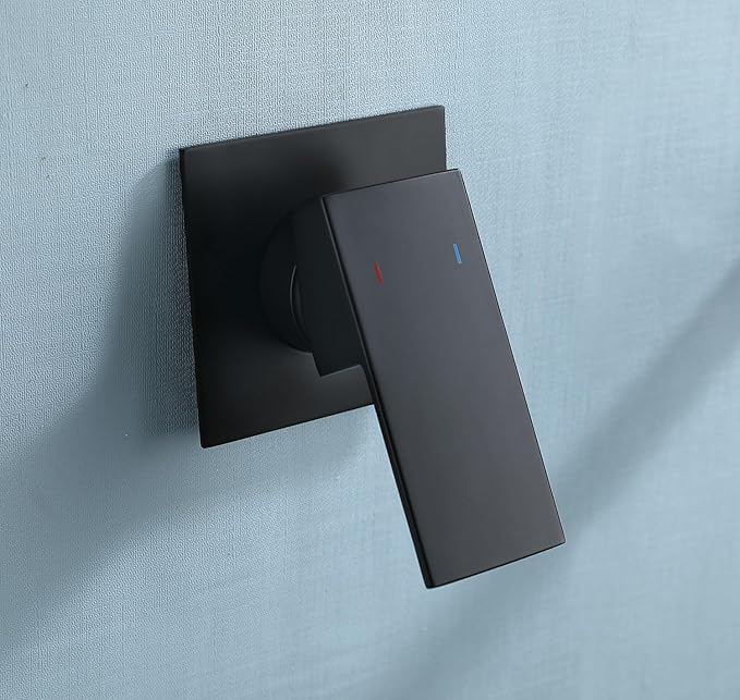Wall Mount Faucet for Sink Matte Black Bathroom Faucet with Single Handle and Rough-in Valve