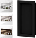 Homevacious 16 X 28 Inch XPS Shower Niche Ready for Tile Bathroom Wall Niche Insert Tile Ready Black Waterproof Shelf Recessed Shower Boxes for Bathroom Storage