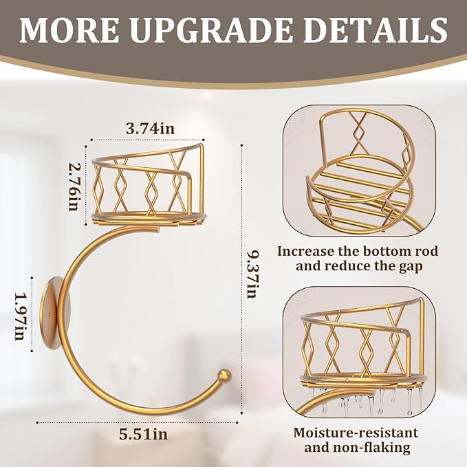 Vintage Towel Hook with Exquisite Candle Holder, Metal Sturdy Wall-Mounted Hand Towel Holder for Bathroom, Hand Towel Racks/Robe Hanger for Bathroom Decor Accessories(Gold)