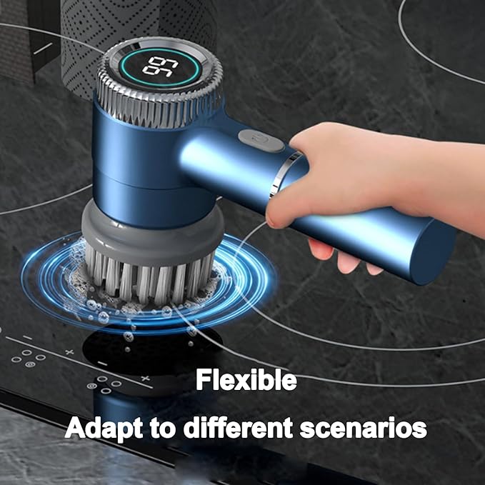 Diydeg Electric Spin Scrubber, Rechargeable Cordless Cleaning Brush, Water Proof Shower Scrubber with 5 Replaceable Brush Head and 3 Speed Setting for Bathroom, Kitchen and Window