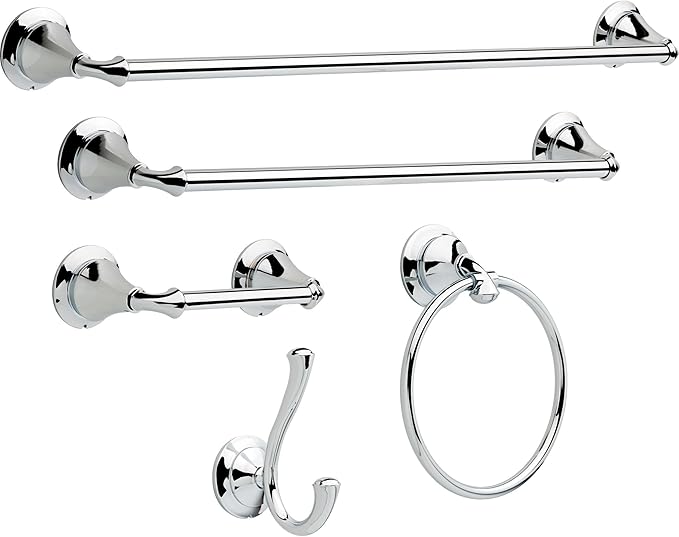 DELTA FAUCET 79450 Linden Wall Mount Pivot Arm Toilet Paper Holder Bath Hardware Accessory in Polished Chrome