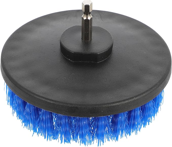 Electric Drill Brush Replacement Heads 5-Inch Round Cleaning Brush Set, Portable Home Tool Attachment for Kitchen, Floor Grout Scrubbing, Blue Hollow Core Design