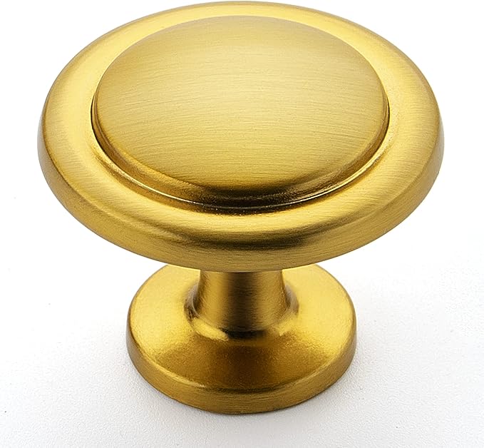 Ravinte 45 Pack 1-1/4 Inch Kitchen Cabinet Knobs Brushed Brass Zinc Pulls Door Handles for Dresser Drawers