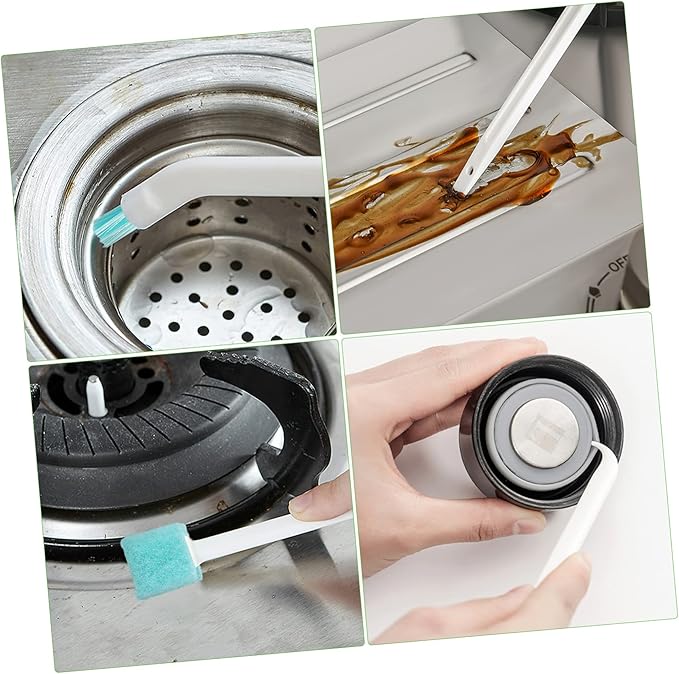 Generic 8-Piece Household Cleaning Brush Set Small Grout Cleaner Bottle Sill Cleaning Tool for Household Use Includes Detail Groove Cleaner