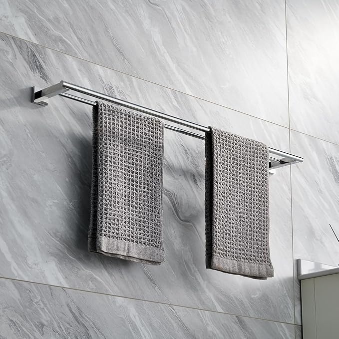 Miyili 36-Inch Double Towel Bar Stainless Steel Bathroom Towel Rack Holder Wall Mount Polished Finish, A02N90B