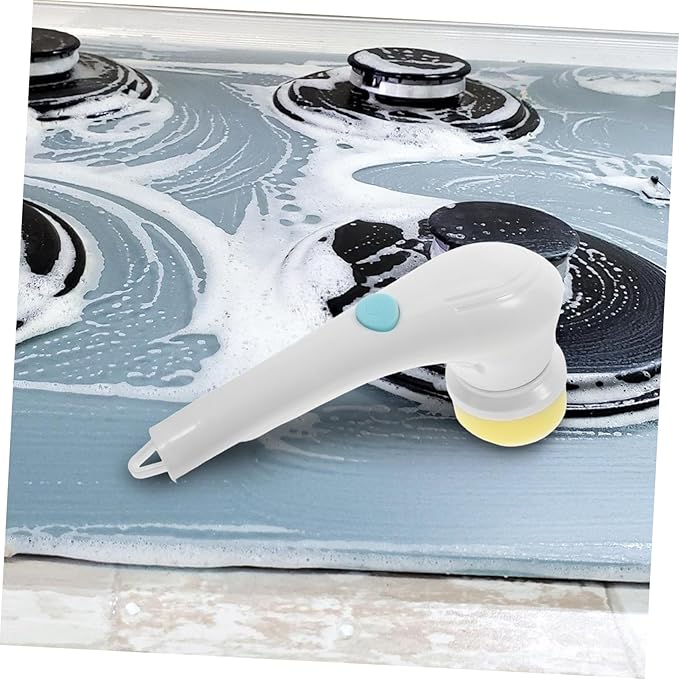 5-in-1 Electric Cleaning Brush Cordless Multi-Function Scrubber for Bathroom and Kitchen Handheld Rotating Shower Brush with Replaceable Heads