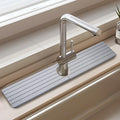 Quick Drying Stone Faucet Mat for Kitchen, Super Absorbent Diatomite Sink Tray Fast Drying Splash Guard, Durable Protector for Kitchen Sink/Bathroom Counter(23.6" x 3.9",Light Grey)