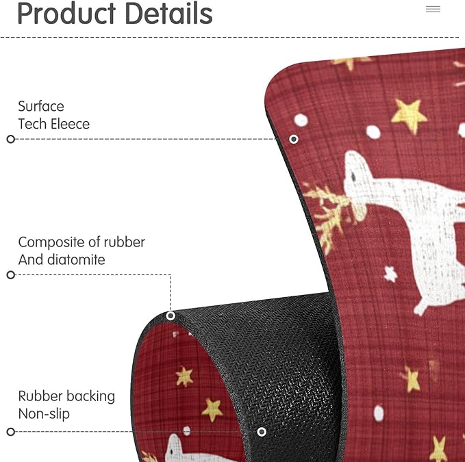 Kitchen Sink Splash Guard 1 PC 14.7 Inch Sink Faucet Mat Splash Guard for Bathroom Countertop Water Absorbent Foldable Cuttable Soft Washable Red Christmas Reindeer Star Dots