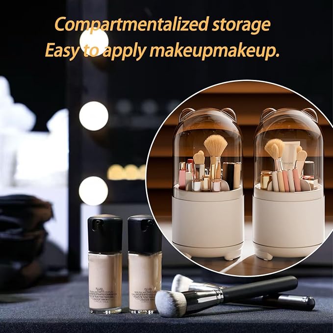 Toothbrush Holders for Bathrooms,Rotating 5-Slot with Cover and Draining Water,Kids Electric Toothbrush Holder and Toothpaste Stand Storage for Bathroom Accessories Counter Organizer Vanity