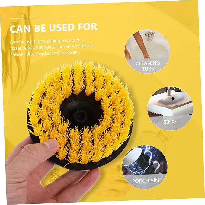 Mobestech 1pc Electric Drill Brush Portable Floor Scrubbing Tool Hollow Brush for Cleaning Bathtubs Tile Grout and Carpets