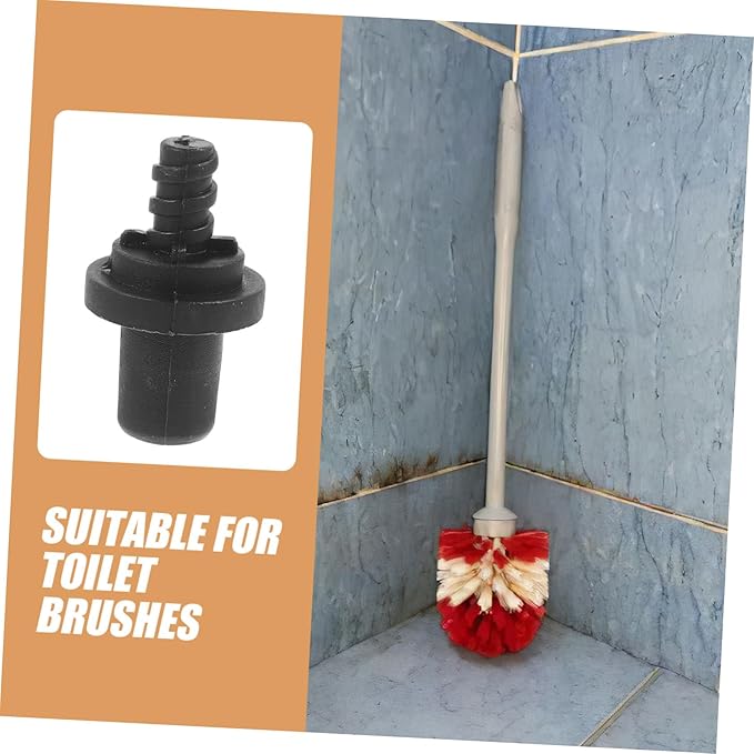 10-Piece Self-Locking Toilet Brush Head Adapter Set Screw Connector and Handle Accessories for Toilet Brush Sturdy Plastic Parts