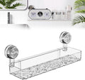 Corrugated Suction Cup Storage Holder,Movable Shower Shelf Suction Cup,Shower Caddy Large Organizer Bathroom,No-Drill Wall Mounted Bathroom Storage Rack Shelf(White)