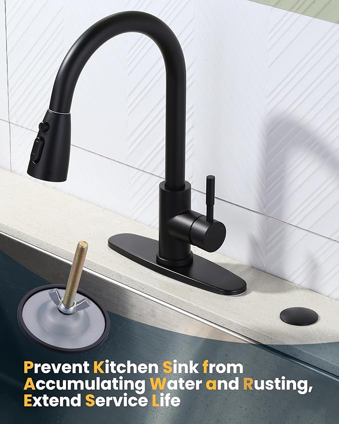 Kitchen Sink Hole Cover, Faucet Hole Cover for Kitchen Sink, Tap Hole Plate Stopper Cover Blanking Brass Metal Plug, Matte Black
