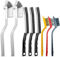 Multi-Purpose Cleaning Brush Set - with Stiff Nylon Bristles and Small Wire Brass/Steel Bristles, Crevice Cleaning Brush Ideal for Kitchen, Bathroom, Home, Window Tracks, Bathtub, Vehicle and More