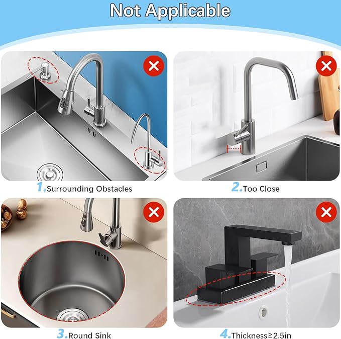 14.5*5.5 Inch Large Non-Slip Base,Multi-Surface Protector for Kitchen,Bathroom,Laundry,RV,Easy Clean Water Deflector Accessory(black)