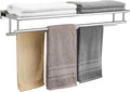 Bathroom Towel Rack with Double Towel Bar 32 Inch Bathroom Hotel Shower Shelf SUS304 Stainless Steel Modern Wall Mounted Holder Polished Chrome