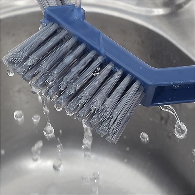 Hard-Bristled Crevice Cleaning Brush for Deep Tile Joints and Grout - Effective Scrub Tool for Gaps and Corners(Blue)