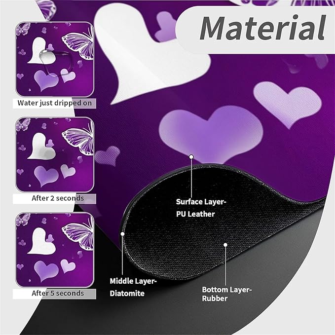 Kitchen Sink Splash Guard，Purple flowers and butterflies Faucet Mat Sink Gadgets-Super Absorbent Fast Drying Mat Drip Catcher for Kitchen, Bathroom,Sink Mat, Dish Drying Mat, Bathroom(15" X 5.5" )