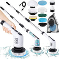 Electric Spin Scrubber,Cordless Cleaning Brush Set 3-in-1 Adjustable Detachable Exten Handle,2 Speeds,Handheld Shower Scrubber & 9 Replaceable Brush Head,2024 New Power Dirt Brush for Kitchen,Bathroom