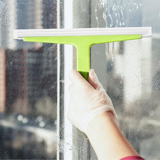 TOYANDONA 6pcs Aluminum Alloy Frame Silicone Rubber Squeegee Blades 29x2cm Replacement Inserts for Shower Glass Doors Window Cleaning Tool for Bathroom Glass