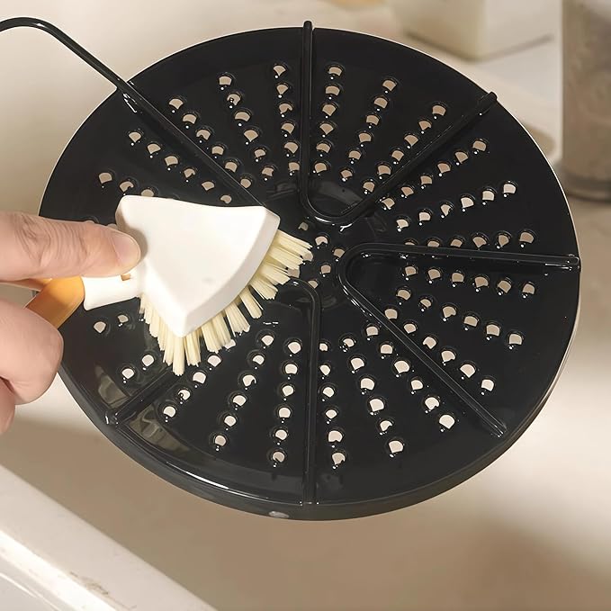 V-Shape Crevice Cleaning Brush with Stand-Up Design Foldable Triangular Grout Scrub Brush for Kitchen Sinks, Bathroom Corners,Tile Floors,Ideal for Gaps,Aseboard And Patio Deck & Window Tracks