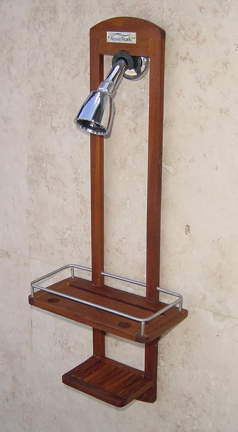 AquaTeak The Original Moa Small Teak Shower Caddy