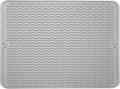 uxcell Silicone Dish Drying Mat for Kitchen Counter, 18 x 16" Dish Drying Pad Heat Resistant Non-Slip for Kitchen Countertop Coffee Mat, Gray
