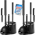 2Pack 3 in 1 Toilet Brush and Plunger Set,Toilet Bowl Brush Plunger Set,Toilet Brush Plunger Combo,Cleaning Brush,Cleaning Supplies, Crevice Cleaning Brush, Bathroom Cleaning Tools