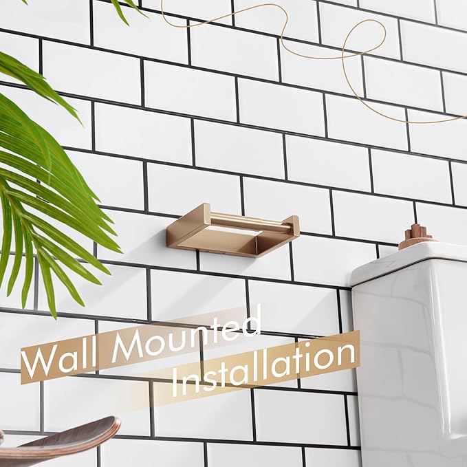 KOKOSIRI Toilet Paper Holder Spring Loaded Bathroom Toilet Roll Holder Wall Mount Champagne Bronze Stainless Steel B2011CPG