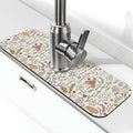 Cute Mushroom Wild Plant Kitchen Sink Splash Guard Faucet Mat 1 Pcs, Absorbent Fast Drying Mat Gadgets Splash Guard For Bathroom 15 X 5.5 Inches