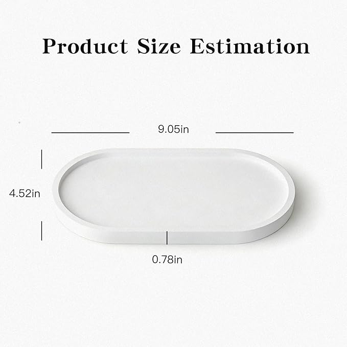 Bathroom Countertop Tray, 9x4.6 Inch for Bathroom、Vanity, Jewelry、Perfume Organizer、Aesthetic Home Décor