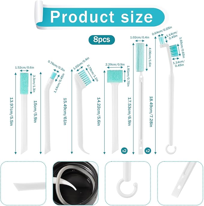 8 Pcs Small Cleaning Brush Tight Spaces, Crevice Cleaning Brushes Tool Stiff Grout Clean Brushes Handheld Grout Scrub Brush Set for Corner, Sink, Bathroom, Kitchen, Household Use