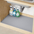 TRZZ Silicone Waterproof Under Sink Mat 28" x 22", Drip Tray and Cabinet Liner for Kitchen and Bathroom, Prevents Water Damage and Organizes Cabinets (Grey)