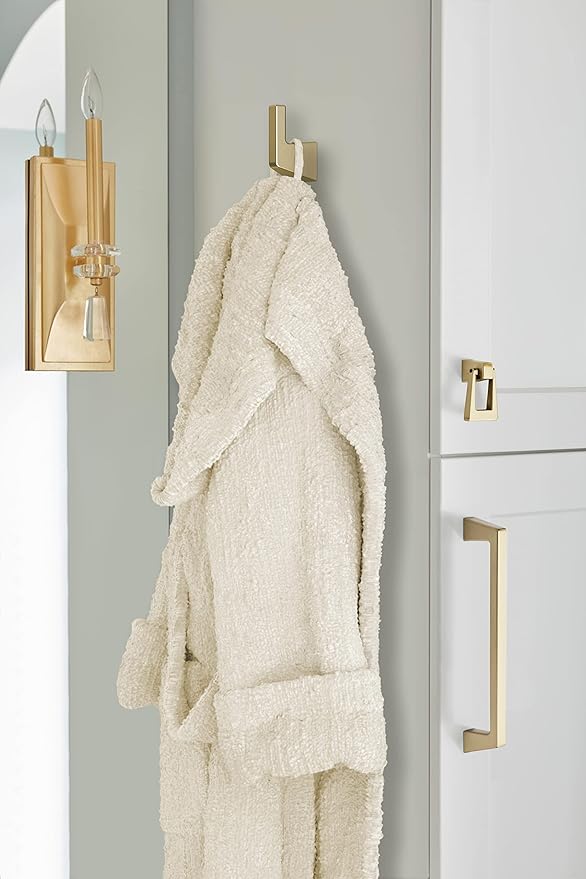 Amerock BH36000BBZ | Golden Champagne Single Robe Hook | 3-9/16 in. (90 mm) Length Towel Holder | Blackrock | Towel Hook for Bathroom | Bathroom Hardware | Bath Accessories