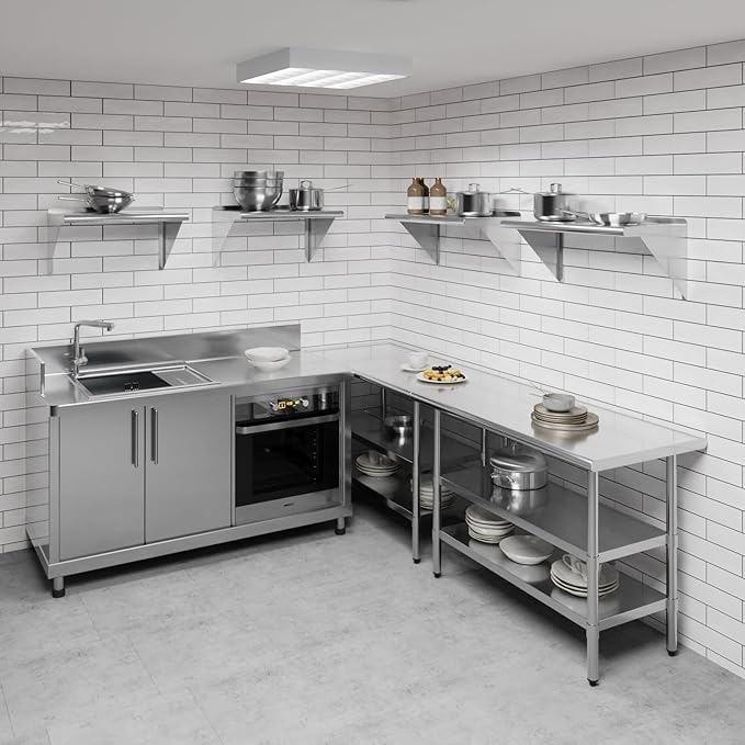 AmGood 30" Long X 14" Deep Stainless Steel Wall Shelf | NSF Certified | Appliance & Equipment Metal Shelving | Kitchen, Restaurant, Garage, Laundry, Utility Room