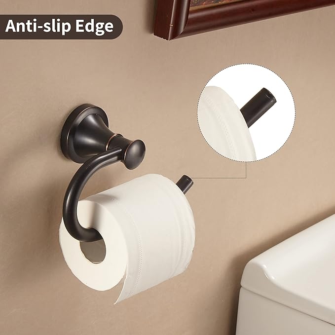 WOLIBEER Oil Rubbed Bronze Toilet Paper Holder, Bathroom Tissue Roll Paper Holder Rustic Toilet Paper Dispenser Wall Mounted SUS 304 Stainless Steel