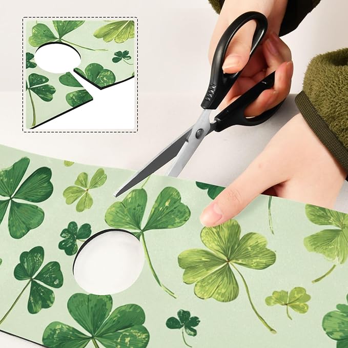Green Natural St Patrick Clovers Kitchen Sink Splash Guard Faucet Mat Diatomite Absorbent Pad for Bathroom RV 30x5.4in 1PCS water