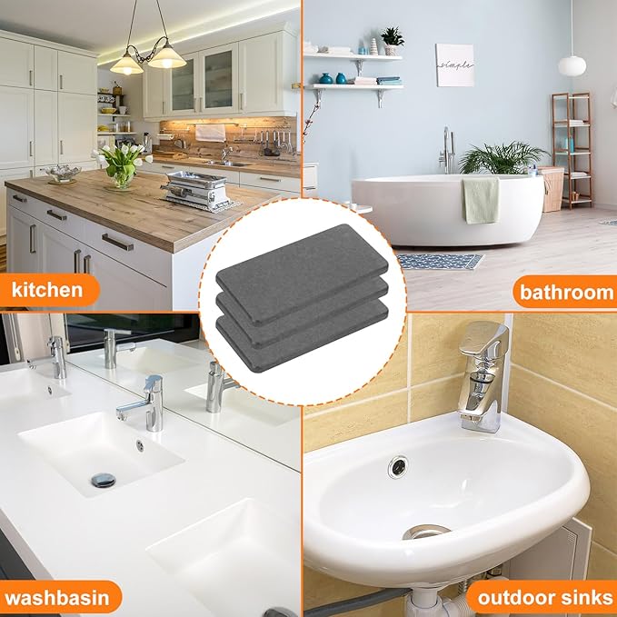 18 Pack 3.15 x 6.3 inch Diatomaceous Earth Coaster, Versatile Water Absorbent Diatomite Coaster, Premium Water Absorbing Bath Stone Mat for Modern Home by KUKLIPJIM
