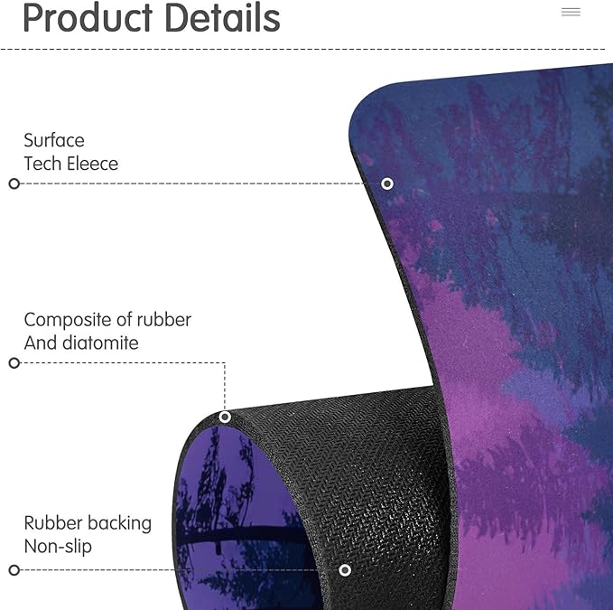 Kitchen Sink Splash Guard 2 PCS 14.7 Inch Sink Faucet Mat Splash Guard for Bathroom Countertop Water Absorbent Foldable Cuttable Soft Washable Purple Stag Mountains and Forest