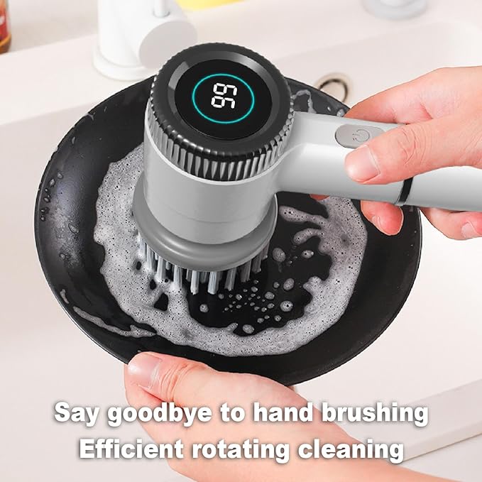 Multifunctional Cordless Electric Cleaning Brush - 3 Speed Shower Scrubber for Effortless Kitchen and Bathroom Cleaning