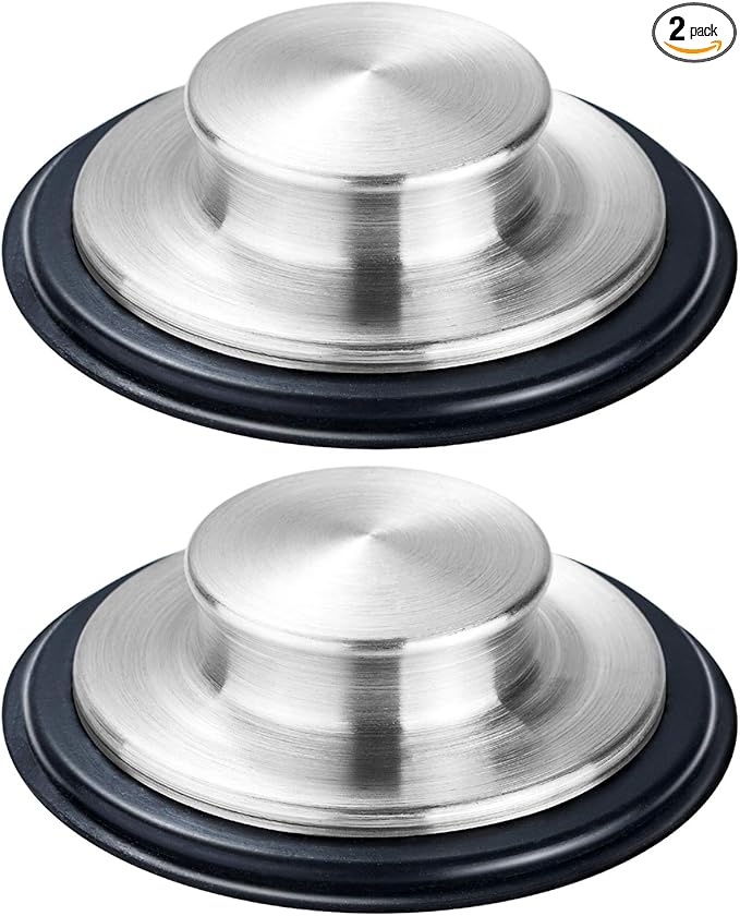 2PCS Kitchen Sink Stopper - Stainless Steel, Large Wide Rim 3.35" Diameter - Fengbao