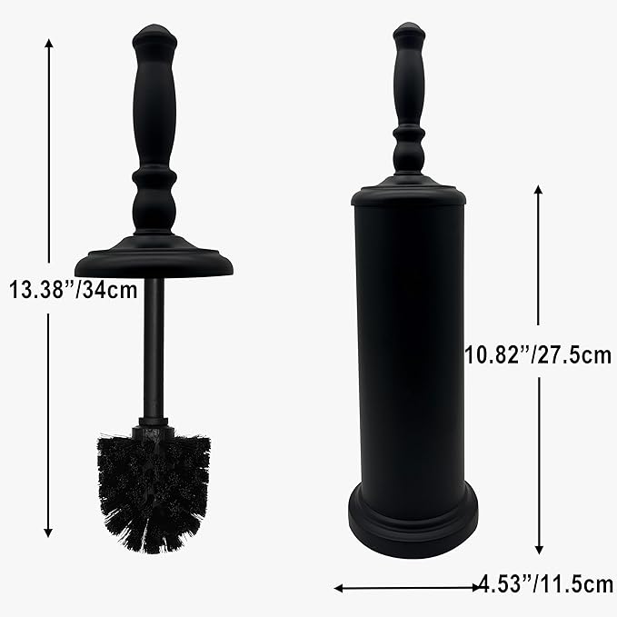 Metal Toilet Bowl Brush with Holder Premium Bathroom Cleaning Set Rustproof Hygienic Durable Elegant Finish