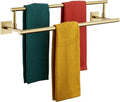 KOKOSIRI 24-Inch Towel Bars Double Bath Towel Rails Bathroom Holder Racks for Cabinet Kitchen Brushed Gold Stainless Steel B5009BG-L24