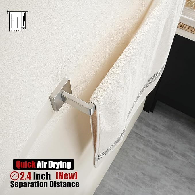JQK Brushed Towel Bar, Rounded Edges 32.36 Inch Towel Rack, 304 Stainless Steel Bathroom Wall Mount, Useable Length 30 Inch, TB250L30-BN